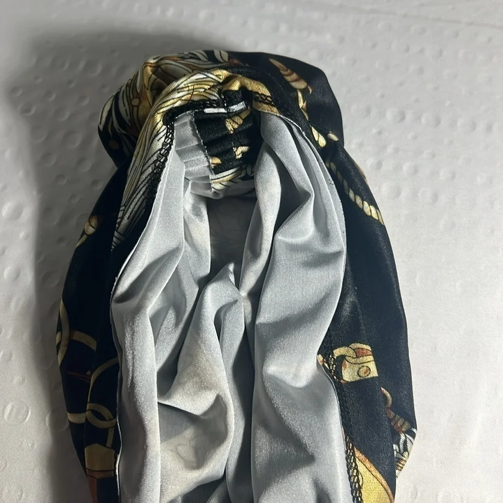 Set of 3 hair accesories includes black satin night cover to keep your hair nice